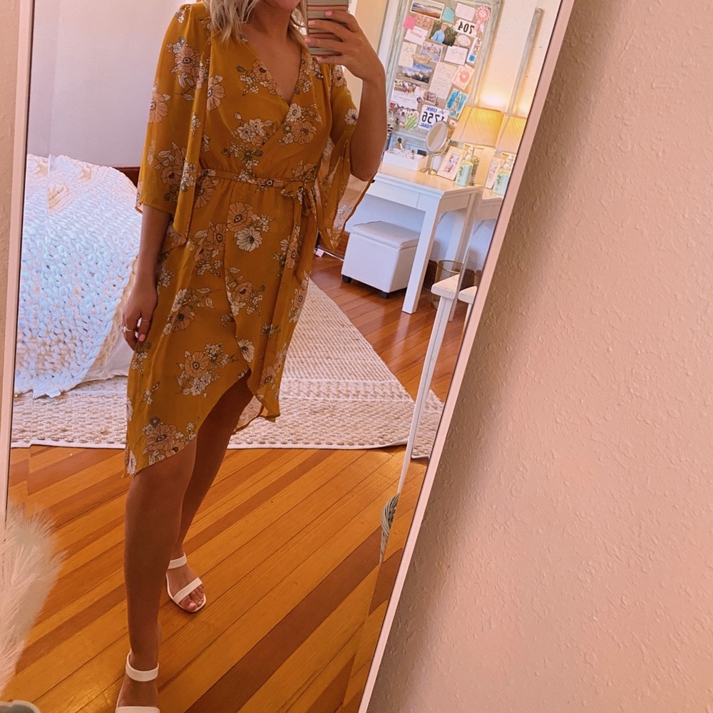 Daytrip High-Low Mustard Dress
